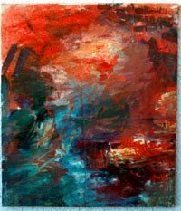 „Hafen“, Öl auf Leinwand, 45 × 38 cm, 1990