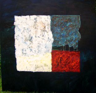 „Ohne_Titel_VII“, Öl auf Leinwand, 150 × 150 cm, 2000