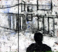 „Traum“, Dispersion, Öl, Kreide auf Hartfaser, 70 × 80 cm, 1998
