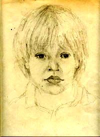 „Sohn Henri“, Bleistiftzeichnung, 40 × 30 cm, 1989